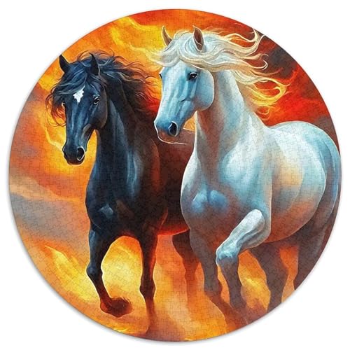 Pferd Puzzle 1000 Teile Rund Puzzles Erwachsene Und Kinder Ostereiern Boden Romantisches Motiv Ältere Magischer Lernspiel Rätsel 1000pcs (67.5x67.5cm) von RTTASVLZX