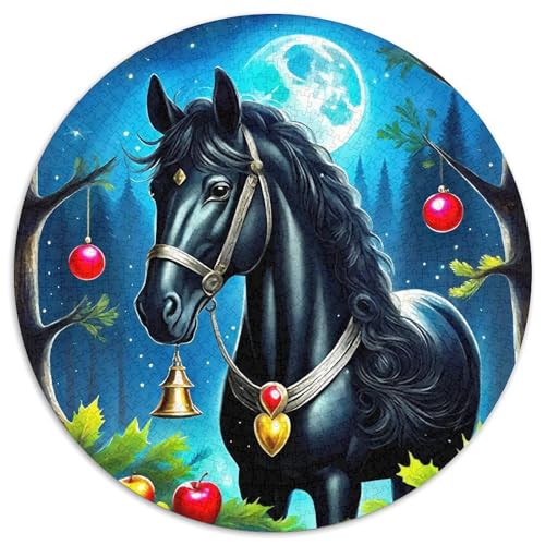 Pferd Puzzle 1000 Teile Rund Puzzles Erwachsene Und Kinder Romantisches Motiv Ältere Magischer Lernspiel Rätsel Teiliges Clevere 1000pcs (67.5x67.5cm) von RTTASVLZX