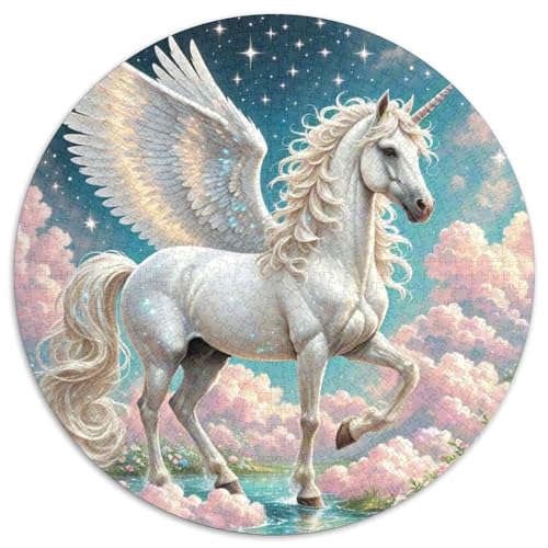 Pferd Rund Puzzles 1000 Teile Erwachsene Und Kinder Puzzle Good Friend Partner The Pferd Ostereiern Boden Romantisches Motiv Ältere Magischer Lernspiel Rätsel 1000pcs (67.5x67.5cm) von RTTASVLZX
