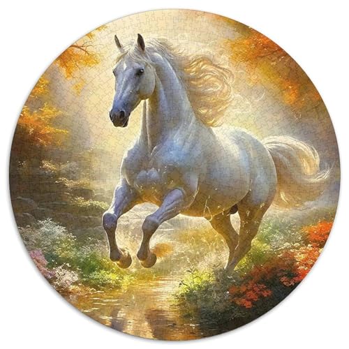 Pferd Rund Puzzles 1000 Teile Erwachsene Und Kinder Puzzle Ostereiern Boden Romantisches Motiv Ältere Magischer Lernspiel Rätsel 1000pcs (67.5x67.5cm) von RTTASVLZX