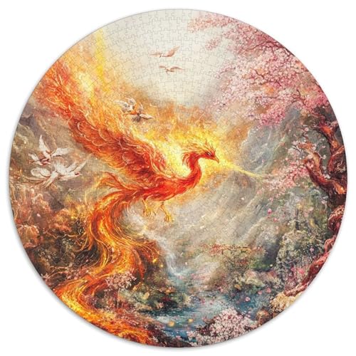 Phoenix Rund Puzzles 1000 Teile Erwachsene Und Kinder Puzzle Gemütliche Schwieriges Croissant Circular Herausforderndes Spielzeug Lustiges Stressabbau 1000pcs (67.5x67.5cm) von RTTASVLZX
