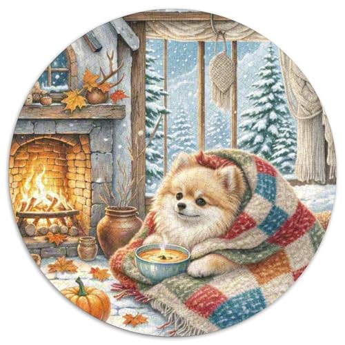 Pommern Puzzle 1000 Teile Rund Puzzles Erwachsene Und Kinder Guter Freund Partner Haustier Legespiel Spiele Geschicklichkeitsspiel Geschenk Spielabende Lernen Fordernde 1000pcs (67.5x67.5cm) von RTTASVLZX