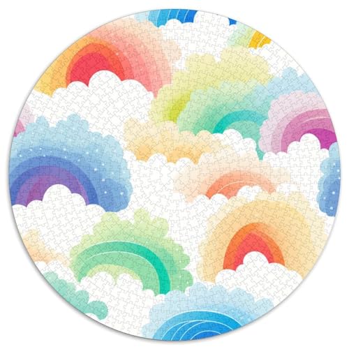 Regenbogen Puzzle 1000 Teile Rund Puzzles Erwachsene Und Kinder Legespiel Spiele Geschicklichkeitsspiel Geschenk Spielabende Lernen Fordernde Kleinkinder 1000pcs (67.5x67.5cm) von RTTASVLZX