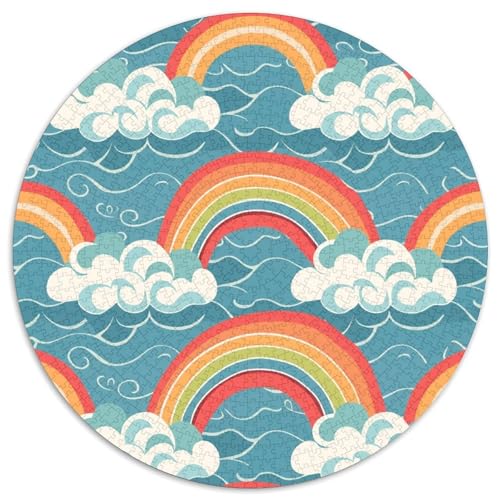 Regenbogen Rund Puzzles 1000 Teile Erwachsene Und Kinder Puzzle Handwerk Großes Gemütliche Schwieriges Croissant Circular Herausforderndes Spielzeug 1000pcs (67.5x67.5cm) von RTTASVLZX