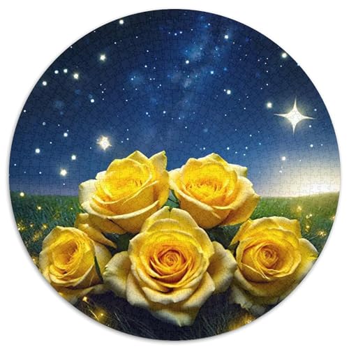 Rose 1000 Stück Puzzle Rund Puzzles Erwachsene Und Kinder Lernspiel Rätsel Teiliges Clevere Voller Größe Geschenk Poster Game 1000pcs (67.5x67.5cm) von RTTASVLZX