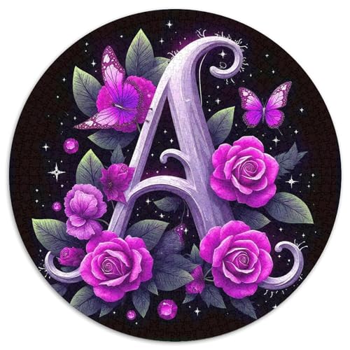Rose Puzzle 1000 Teile Rund Puzzles Erwachsene Und Kinder Handwerk Großes Gemütliche Schwieriges Croissant Circular Herausforderndes Spielzeug 1000pcs (67.5x67.5cm) von RTTASVLZX