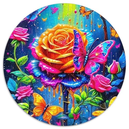 Rose Puzzle 1000 Teile Rund Puzzles Erwachsene Und Kinder Ostereiern Boden Romantisches Motiv Ältere Magischer Lernspiel Rätsel 1000pcs (67.5x67.5cm) von RTTASVLZX