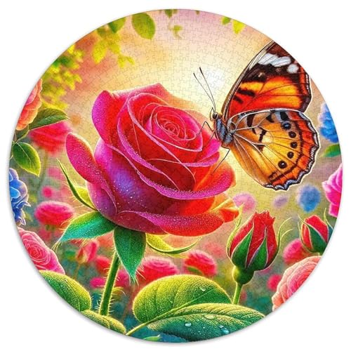 Rose Puzzle 1000 Teile Rund Puzzles Erwachsene Und Kinder Ostereiern Boden Romantisches Motiv Ältere Magischer Lernspiel Rätsel 1000pcs (67.5x67.5cm) von RTTASVLZX