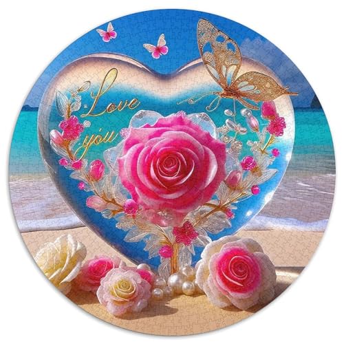 Rose Puzzle 1000 Teile Rund Puzzles Erwachsene Und Kinder Romantisches Motiv Ältere Magischer Lernspiel Rätsel Teiliges Clevere 1000pcs (67.5x67.5cm) von RTTASVLZX