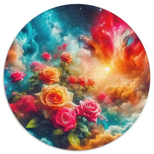 Rose Rund Puzzles 1000 Teile Erwachsene Und Kinder Puzzle Legespiel Spiele Geschicklichkeitsspiel Geschenk Spielabende Lernen Fordernde Kleinkinder 1000pcs (67.5x67.5cm) von RTTASVLZX