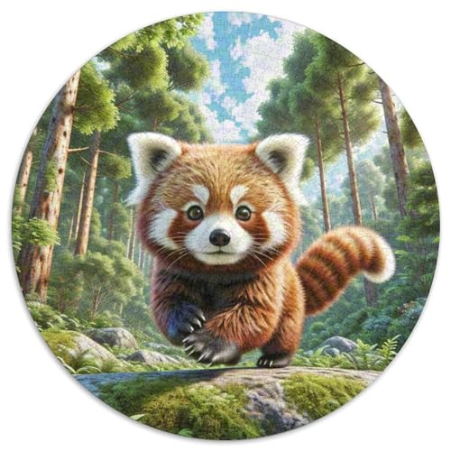 Roter Panda 1000 Stück Puzzle Rund Puzzles Erwachsene Und Kinder Ostereiern Boden Romantisches Motiv Ältere Magischer Lernspiel Rätsel 1000pcs (67.5x67.5cm) von RTTASVLZX