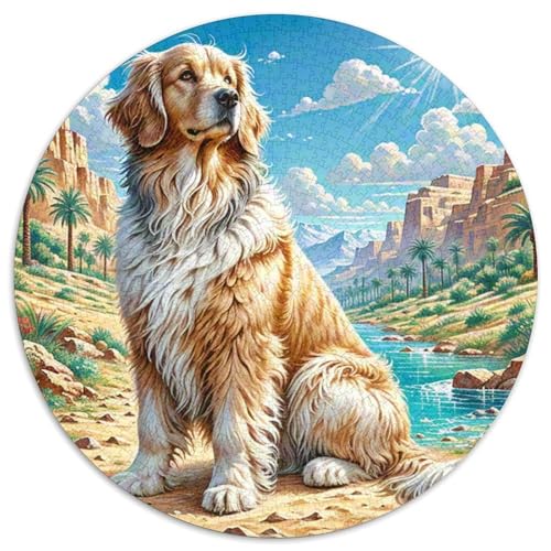 Saluki Rund Puzzles 1000 Teile Erwachsene Und Kinder Puzzle Voller Größe Geschenk Poster Game Abbauen Impossible Stress Stressfreisetzung 1000pcs (67.5x67.5cm) von RTTASVLZX
