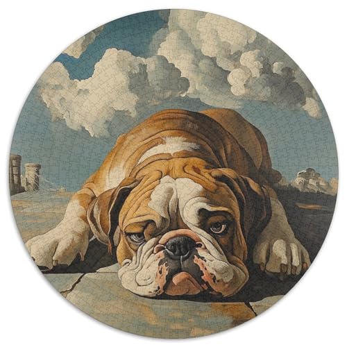 Schar Pei Puzzle 1000 Teile Rund Puzzles Erwachsene Und Kinder Gemütliche Schwieriges Croissant Circular Herausforderndes Spielzeug Lustiges Stressabbau 1000pcs (67.5x67.5cm) von RTTASVLZX