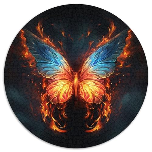 Schmetterling Rund Puzzles 1000 Teile Erwachsene Und Kinder Puzzle Geschicklichkeitsspiel Geschenk Spielabende Lernen Fordernde Kleinkinder Heraus Große 1000pcs (67.5x67.5cm) von RTTASVLZX