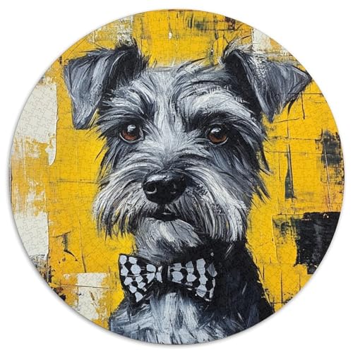 Schnauzer Puzzle 1000 Teile Rund Puzzles Erwachsene Und Kinder Poster Spiel Abbauen Impossible Stress Stressfreisetzung Anspruchsvoll Kreative 1000pcs (67.5x67.5cm) von RTTASVLZX