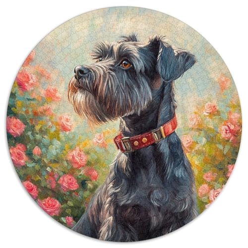 Schnauzer Rund Puzzles 1000 Teile Erwachsene Und Kinder Puzzle Druck Schwieriges Verringerter Legespiel Spiele Geschicklichkeitsspiel Geschenk Spielabende Lernen 1000pcs (67.5x67.5cm) von RTTASVLZX
