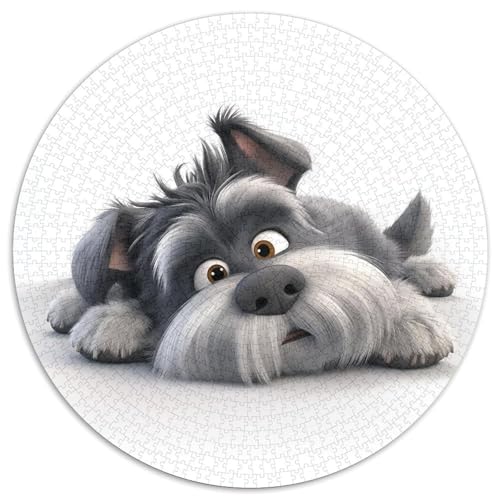 Schnauzer Rund Puzzles 1000 Teile Erwachsene Und Kinder Puzzle Legespiel Spiele Geschicklichkeitsspiel Geschenk Spielabende Lernen Fordernde Kleinkinder 1000pcs (67.5x67.5cm) von RTTASVLZX