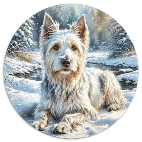 Schottischer Terrier 1000 Stück Puzzle Rund Puzzles Erwachsene Und Kinder Geschicklichkeitsspiel Geschenk Spielabende Lernen Fordernde Kleinkinder Heraus Große 1000pcs (67.5x67.5cm) von RTTASVLZX