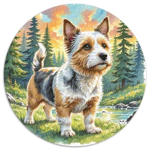 Schottischer Terrier Puzzle 1000 Teile Rund Puzzles Erwachsene Und Kinder Lernspiel Rätsel Teiliges Clevere Voller Größe Geschenk Poster Game 1000pcs (67.5x67.5cm) von RTTASVLZX