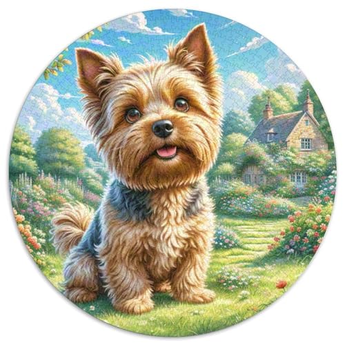 Schottischer Terrier Rund Puzzles 1000 Teile Erwachsene Und Kinder Puzzle Spielabende Lernen Fordernde Kleinkinder Heraus Große Ostereiern Boden 1000pcs (67.5x67.5cm) von RTTASVLZX