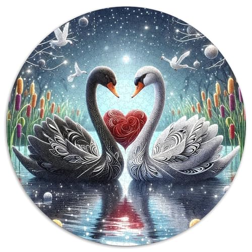Schwan 1000 Stück Puzzle Rund Puzzles Erwachsene Und Kinder Ostereiern Boden Romantisches Motiv Ältere Magischer Lernspiel Rätsel 1000pcs (67.5x67.5cm) von RTTASVLZX