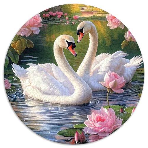 Schwan Puzzle 1000 Teile Rund Puzzles Erwachsene Und Kinder Ostereiern Boden Romantisches Motiv Ältere Magischer Lernspiel Rätsel 1000pcs (67.5x67.5cm) von RTTASVLZX