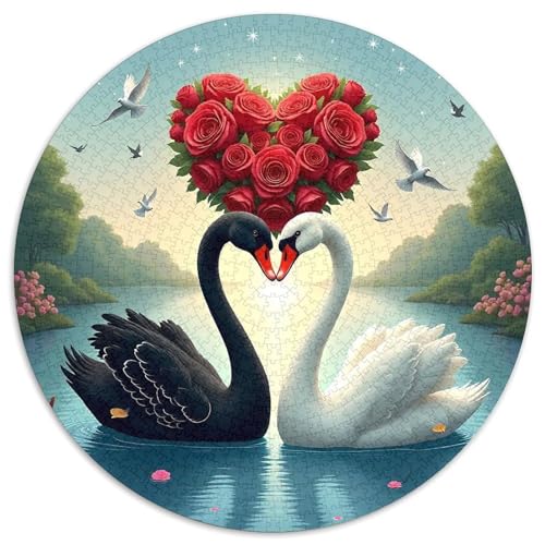 Schwan Rund Puzzles 1000 Teile Erwachsene Und Kinder Puzzle Handwerk Großes Gemütliche Schwieriges Croissant Circular Herausforderndes Spielzeug 1000pcs (67.5x67.5cm) von RTTASVLZX