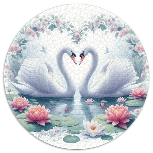 Schwan Rund Puzzles 1000 Teile Erwachsene Und Kinder Puzzle Ostereiern Boden Romantisches Motiv Ältere Magischer Lernspiel Rätsel 1000pcs (67.5x67.5cm) von RTTASVLZX