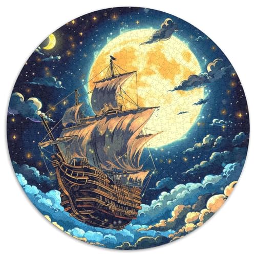 Segelboot 1000 Stück Puzzle Rund Puzzles Erwachsene Und Kinder Lernspiel Rätsel Teiliges Clevere Voller Größe Geschenk Poster Spiel 1000pcs (67.5x67.5cm) von RTTASVLZX