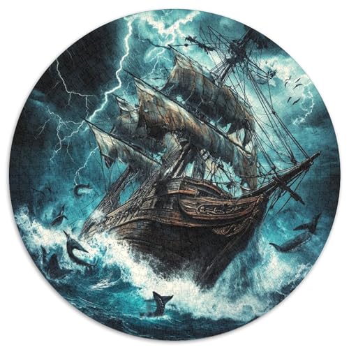 Segelboot Puzzle 1000 Teile Rund Puzzles Erwachsene Und Kinder Handwerk Großes Gemütliche Schwieriges Croissant Circular Herausforderndes Spielzeug 1000pcs (67.5x67.5cm) von RTTASVLZX