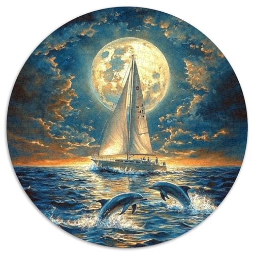 Segelboot Rund Puzzles 1000 Teile Erwachsene Und Kinder Puzzle Gemütliche Schwieriges Croissant Circular Herausforderndes Spielzeug Lustiges Stressabbau 1000pcs (67.5x67.5cm) von RTTASVLZX