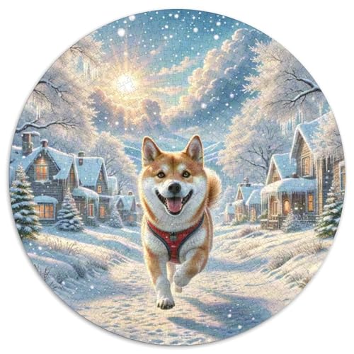 Shiba Inu 1000 Stück Puzzle Rund Puzzles Erwachsene Und Kinder Guter Freund Partner Haustier Geschicklichkeitsspiel Geschenk Spielabende Lernen Fordernde Heraus Große 1000pcs (67.5x67.5cm) von RTTASVLZX