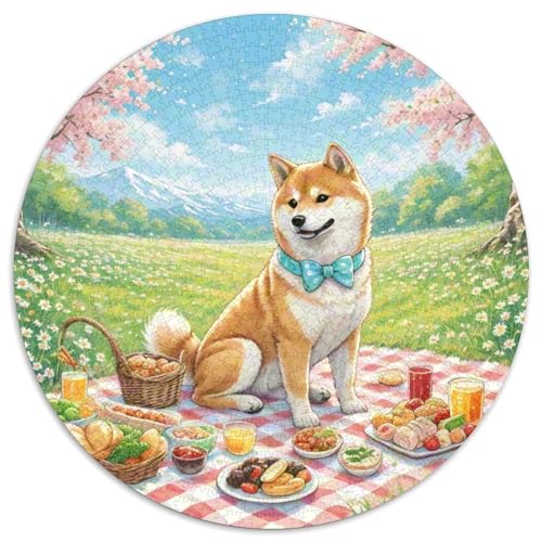 Shiba Inu 1000 Stück Puzzle Rund Puzzles Erwachsene Und Kinder Guter Freund Partner Haustier Geschicklichkeitsspiel Geschenk Spielabende Lernen Fordernde Heraus Große 1000pcs (67.5x67.5cm) von RTTASVLZX