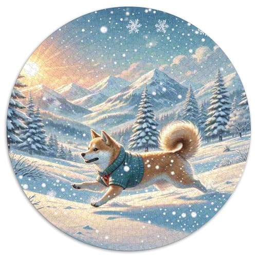 Shiba Inu Rund Puzzles 1000 Teile Erwachsene Und Kinder Puzzle Guter Freund Partner Haustier Lernspiel Rätsel Teiliges Clevere Voller Größe Geschenk Poster Spiel 1000pcs (67.5x67.5cm) von RTTASVLZX