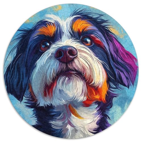 Shih Tzu Puzzle 1000 Teile Rund Puzzles Erwachsene Und Kinder Gemütliche Schwieriges Croissant Circular Herausforderndes Spielzeug Lustiges Stressabbau 1000pcs (67.5x67.5cm) von RTTASVLZX