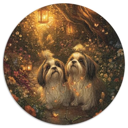 Shih Tzu Rund Puzzles 1000 Teile Erwachsene Und Kinder Puzzle Handwerk Großes Gemütliche Schwieriges Croissant Circular Herausforderndes Spielzeug 1000pcs (67.5x67.5cm) von RTTASVLZX