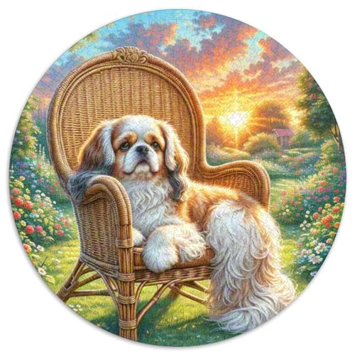 Shih Tzu Rund Puzzles 1000 Teile Erwachsene Und Kinder Puzzle Heimdekoration Pädagogisches Handwerk Großes Gemütliche Schwieriges Croissant Circular 1000pcs (67.5x67.5cm) von RTTASVLZX
