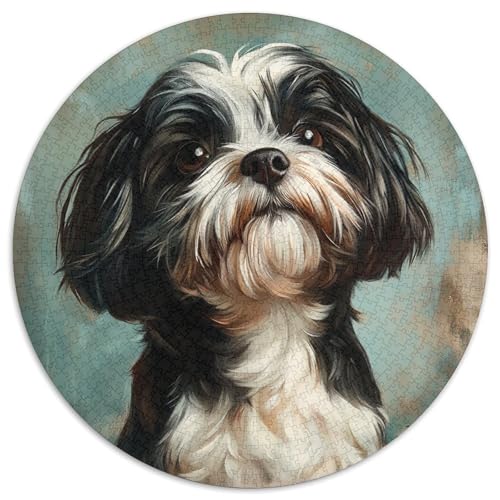 Shih Tzu Rund Puzzles 1000 Teile Erwachsene Und Kinder Puzzle Legespiel Spiele Geschicklichkeitsspiel Geschenk Spielabende Lernen Fordernde Kleinkinder 1000pcs (67.5x67.5cm) von RTTASVLZX