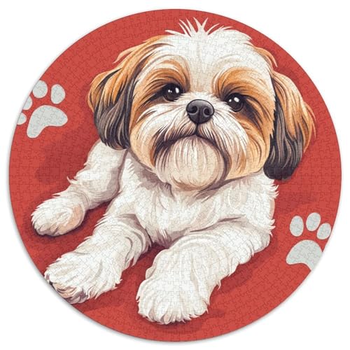 Shih Tzu Rund Puzzles 1000 Teile Erwachsene Und Kinder Puzzle Voller Größe Geschenk Poster Spiel Abbauen Impossible Stress Stressfreisetzung 1000pcs (67.5x67.5cm) von RTTASVLZX