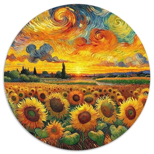 Sonnenblumen Puzzle 1000 Teile Rund Puzzles Erwachsene Und Kinder Ostereiern Boden Romantisches Motiv Ältere Magischer Lernspiel Rätsel 1000pcs (67.5x67.5cm) von RTTASVLZX