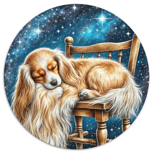 Spielzeug Langhaarer Ohrhund Puzzle 1000 Teile Rund Puzzles Erwachsene Und Kinder Croissant Circular Herausforderndes Spielzeug Lustiges Stressabbau Teenager Schwer 1000pcs (67.5x67.5cm) von RTTASVLZX