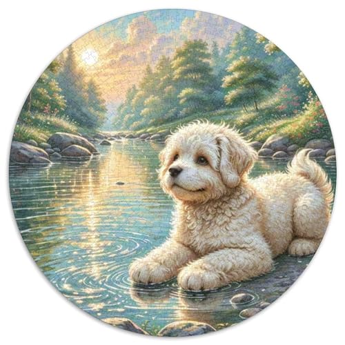 Spielzeug Manchester Terrier Rund Puzzles 1000 Teile Erwachsene Und Kinder Puzzle Gemütliche Schwieriges Croissant Circular Herausforderndes Spielzeug Lustiges Stressabbau 1000pcs (67.5x67.5cm) von RTTASVLZX