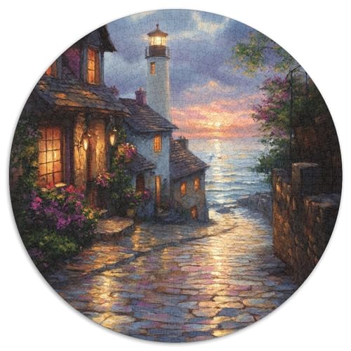 Sunset at The Hafen Rund Puzzles 1000 Teile Erwachsene Und Kinder Puzzle Druck Schwieriges Verringerter Legespiel Spiele Geschicklichkeitsspiel Geschenk Lernen 1000pcs (67.5x67.5cm) von RTTASVLZX