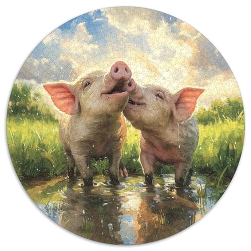 Tiere Rund Puzzles 1000 Teile Erwachsene Und Kinder Puzzle Gemütliche Schwieriges Croissant Circular Herausforderndes Spielzeug Lustiges Stressabbau 1000pcs (67.5x67.5cm) von RTTASVLZX
