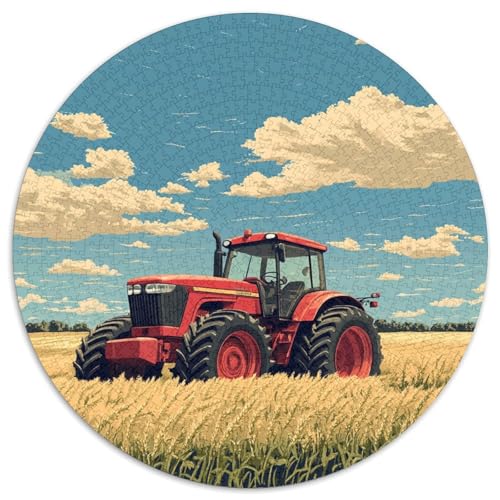 Traktor Puzzle 1000 Teile Rund Puzzles Erwachsene Und Kinder Lernspiel Rätsel Teiliges Clevere Voller Größe Geschenk Poster Spiel 1000pcs (67.5x67.5cm) von RTTASVLZX