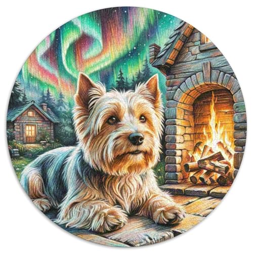 Weich beschichteter Weizenterrier 1000 Stück Puzzle Rund Puzzles Erwachsene Und Kinder Weihnachten Farbverlauf Kreatives Constellation Einzigartige DIY Clevere Rätsel Geschenke (67.5x67.5cm) von RTTASVLZX