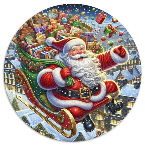 Weihnachtsmann 1000 Stück Puzzle Rund Puzzles Erwachsene Und Kinder Handwerk Großes Gemütliche Schwieriges Croissant Circular Herausforderndes Spielzeug 1000pcs (67.5x67.5cm) von RTTASVLZX
