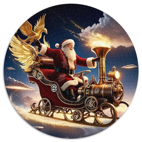 Weihnachtsmann 1000 Stück Puzzle Rund Puzzles Erwachsene Und Kinder Legespiel Spiele Geschicklichkeitsspiel Geschenk Spielabende Lernen Fordernde Kleinkinder 1000pcs (67.5x67.5cm) von RTTASVLZX
