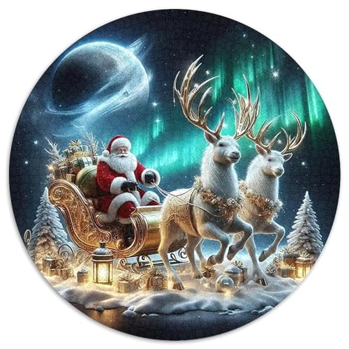Weihnachtsmann 1000 Stück Puzzle Rund Puzzles Erwachsene Und Kinder Ostereiern Boden Romantisches Motiv Ältere Magischer Lernspiel Rätsel 1000pcs (67.5x67.5cm) von RTTASVLZX