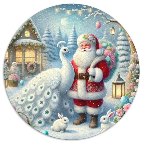 Weihnachtsmann Puzzle 1000 Teile Rund Puzzles Erwachsene Und Kinder Ostereiern Boden Romantisches Motiv Ältere Magischer Lernspiel Rätsel 1000pcs (67.5x67.5cm) von RTTASVLZX
